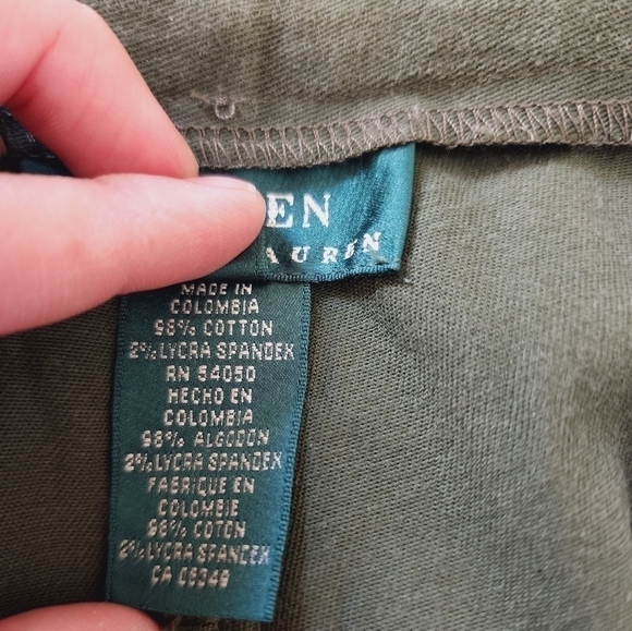 Lauren Ralph Lauren Business Casual Army Green Balmoral Highlite Pants size 16 - Picture 5 of 7